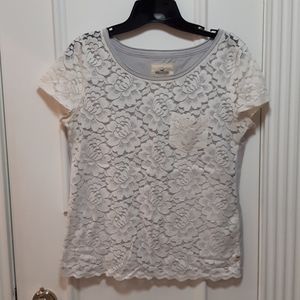 🛍️ Hollister lace t shirt with pocket